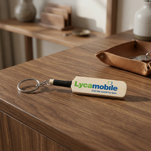 Llavero de Madera Personalizado con Forma de Bate de Críquet, Llavero de Madera Dura Resistente, Logotipo Personalizado, Recuerdo Deportivo - Product Image 2