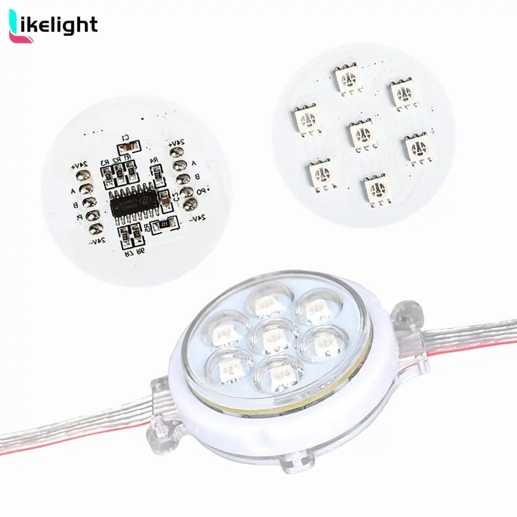 Fabrikant Smd5050 50Mm Rgb 7 Led Pixel Licht Dc12/24V Ucs1903 Buiten Pixel Punt Licht