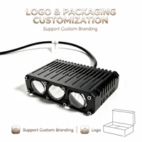 XL1 60W Foco LED de triple ojo para parrilla de coche, luz antiniebla auxiliar de conducción, kit de iluminación todoterreno, ajuste universal
