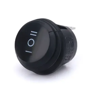 3 वे ऑन-ऑफ-ऑन 3 पिन राउंड हेड बोट स्विच अच्छी गुणवत्ता वाला 12v मिनी रॉकर स्विच वाटरप्रूफ राउंड रॉकर स्विच - Product Image 1