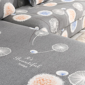 Funda de sofá floral elástica antideslizante universal para sala de estar, poliéster <span class=keywords><strong>gris</strong></span>, en forma de l - Product Image 2