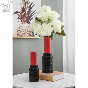 المزجج السيراميك زهرة زهرية مع أحمر الشفاه العفن للمنزل والفندق الديكور زهرة زهرية الجدول - Product Image 3