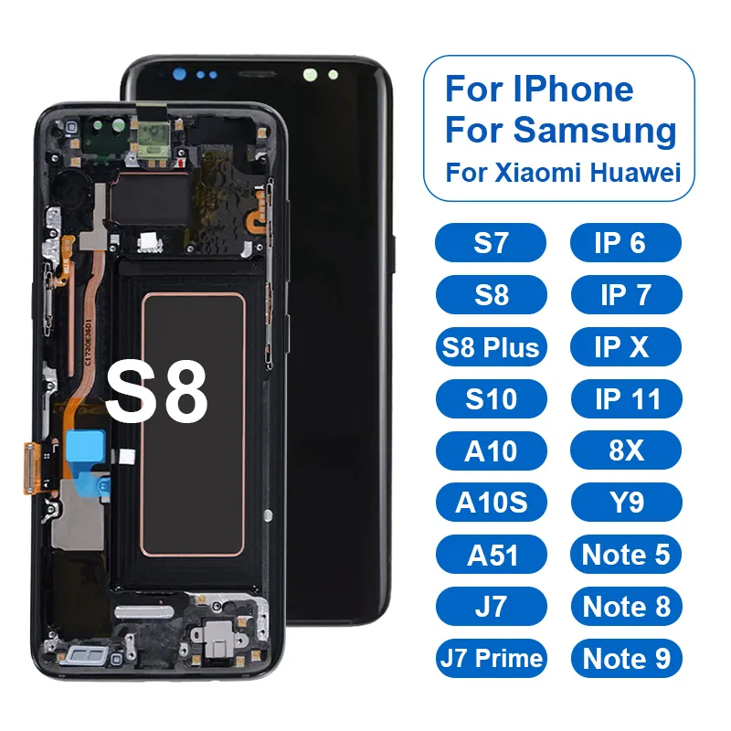 Celular substituição pequena a51 a10s j7 note 8, atacado, tela de toque, lcd