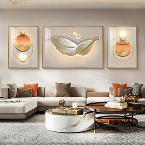 Quadro Decorativo <span class=keywords><strong>da</strong></span> Soggiorno con Paesaggio, Murale Atmosferico di Alta Gamma per Sfondo Divano, Triptico Moderno e Semplice per Famiglia - Product Image 4