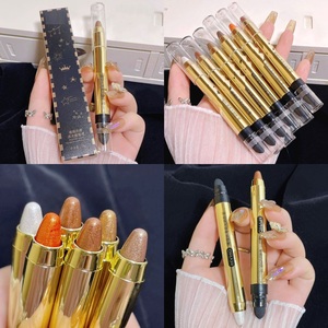 <span class=keywords><strong>Maquillaje</strong></span> de ojos perezosos de alta calidad, 6 colores, resaltador, Pluma de sombra de ojos, barra de sombra de ojos de doble cabeza, pluma resaltadora, Stock de fábrica - Product Image 5