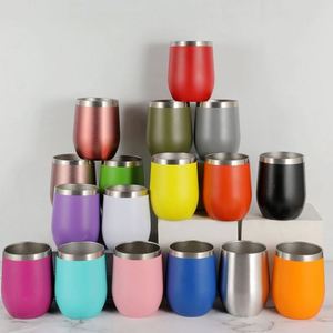 Gobelet à vin en acier inoxydable à double paroi, 12 oz, forme d'œuf - Product Image 1