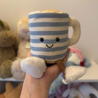Peluche tasse à thé rayée UK JC, Amuseable Rosie Lea Mug of Tea, peluche douce en forme de tasse à café, mignonne pour enfants