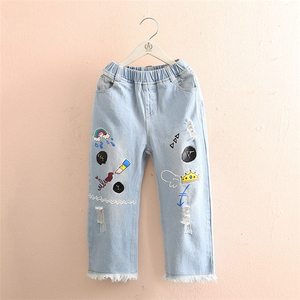 Envío Gratis, Tela Vaquera para Jeans, Suministro de Fábrica, Ropa Infantil de Alta Calidad, Jeans Largos de Mezclilla para Niñas - Product Image 2