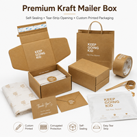 Boîte d'emballage en carton ondulé personnalisée de luxe en papier kraft avec bande auto-adhésive, boîtes d'expédition de voyage avec sac en papier