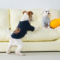 Sweat-shirt demi-zip gris personnalisé pour chien, style sport décontracté, en coton respirant avec imprimé, pour chiot, vêtement quotidien décontracté pour chien