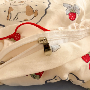 Bộ ga trải giường vi sợi in hoa, viền ren mềm mại, 4 món, gồm vỏ chăn, ga trải giường, vỏ gối, họa tiết xếp ly - Product Image 6