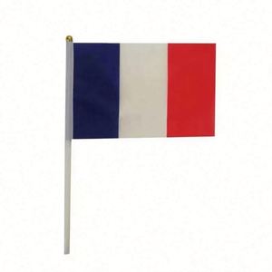 Promotional Double Sided Printed Design All Countries France <b>Mini</b> <b>Hand</b> Waving Flags Polyester Custom Logo Portable for Events - Product Image 1