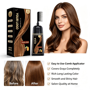 ChuYan Private Label Natural Herbal Permanent Hair Color <b>Shampoo</b> with Comb Applicator Ammonia Free Dye Wholesale - Product Image 1