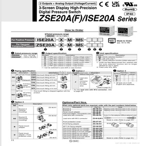 SMC ZSE20A-X-M-01 zse20a (F) Series 3 màn hình hiển thị độ chính xác cao kỹ thuật số công tắc áp suất 2 đầu ra + Đầu ra Analog - Product Image 6