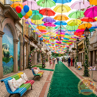 Parasol décoratif de mariage extérieur en acier inoxydable moderne pour l'espace public