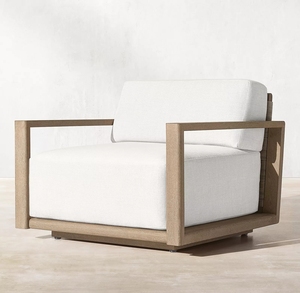 Fabbrica di vendita calda all'aperto divano in Teak Villa Hotel terrazza in legno Rattan sedile per il tempo libero giardino terrazza sedile mobili divano Set - Product Image 2