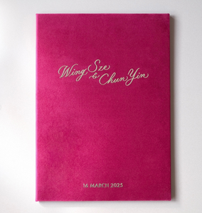 パーソナライズされたカスタムベルベット結婚式の誓い小冊子金箔結婚A4証明書ホルダーカバーフォルダ - Product Image 3