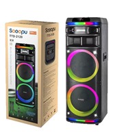 TTD-2120 Speaker Portabel Nirkabel Ganda 12 Inch Sistem Sound Box 5.1 Dengan 2 Mikrofon Baterai Isi Ulang untuk Home Theater