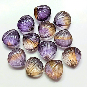 Concha de mar de ametrina natural de 12 mm, piedra preciosa tallada a mano, cristal tallado para la fabricación de joyas, suministros al por mayor. - Product Image 1