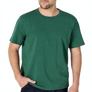 T-shirt à manches courtes col rond vert olive pour homme Kaihe, coupe classique, jersey décontracté en coton, couleur unie, respirant, anti-plis, séchage rapide - Product Image 1