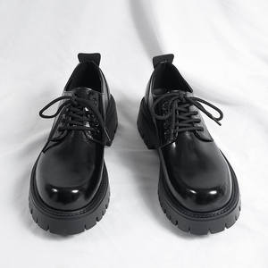 Chaussures habillées noires de luxe surdimensionnées pour hommes, collection Printemps 2026, avec lacets et semelles épaisses, personnalisables - Product Image 4