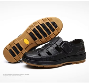 Sandales décontractées marron en cuir véritable pour <span class=keywords><strong>homme</strong></span>, collection été 2026, semelle extérieure en caoutchouc, vente chaude - Product Image 6