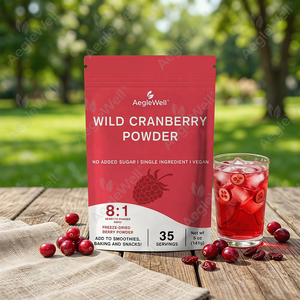 Poudre de canneberge sauvage AegleWell 5oz (141g), lyophilisée, rapport 8:1, <span class=keywords><strong>sans</strong></span> sucre ajouté, poudre de canneberge végétalienne pour smoothies et pâtisseries - Product Image 2