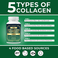 Capsules de mélange de peptides de collagène hydrolysé de bovin et de poisson Rosebest, complément anti-âge pour les cheveux, la peau et les ongles