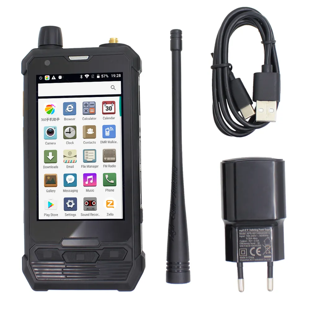 ANYSECU P1 4 بوصة DMR/UHF/VHF اتجاهين راديو 5W PTT 4G وعرة هاتف محمول شبكة التجارية هام راديو