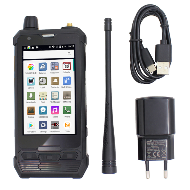 ANYSECU P1 4 Inch DMR/UHF/VHF Two Way Radio 5W PTT 4G Rugged Cell Phone Network Commercial Ham Radio
