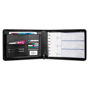 7 Ring Check Binder Portfolio -Professional PU Leather Binder with Zippered Closure