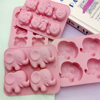 Moule à gâteau en silicone mignon Panda Éléphant - Compatible lave-vaisselle et four pour pudding, gelée, chocolat, bougies, savons et créations en plâtre