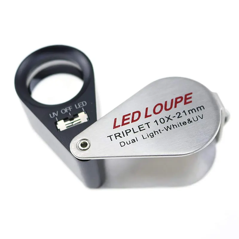 10x Vergroting Loupe Juwelier Loupe Met 6 Led Licht 21Mm Voor Edelstenen Sieraden Munten Stempels Et