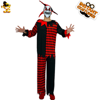 Costume de Clown noir et rouge pour homme, tenue de fête d'halloween, Cosplay