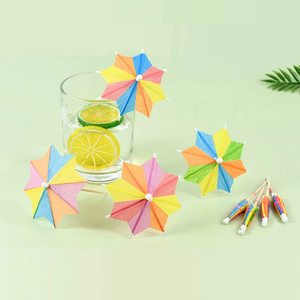 50 pz/set di stuzzicadenti da Cocktail hawaiani stuzzicadenti tropicali decorazioni <span class=keywords><strong>per</strong></span> feste bevande ombrello di bambù fenicottero foglia di palma bastoncini - Product Image 2