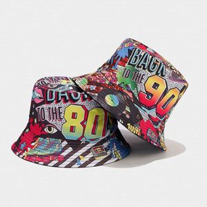 Men's & Women's Retro Bucket <b>Hat</b> Double Sided Reversible Hip Hop Style Wide Brim <b>for</b> Party Fishing Sun & Shade Protection - Product Image 2