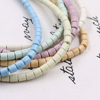 Perles en pierre d'oxyde d'anion de couleur macaron arc-en-ciel pastel 4x4mm, en forme de tube, perles en vrac pour la fabrication de bijoux, perles de bijoux en colonne