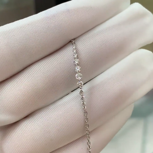 ラウンドシェイプラボ成長ダイヤモンドブレスレットベゼル設定14Kイエロー/ホワイトゴールドHPHT CVDダイヤモンド - Product Image 3