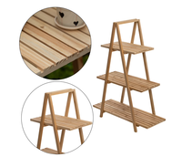 Support à plantes en bois à trois niveaux, étagère triangulaire pour plantes, présentoir multi-niveaux pour pots de fleurs, pour balcon intérieur, jardin