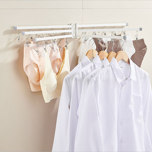 Moderne roestvrijstalen wandmontage droogrek opvouwbaar kleding- & sokken droogrek - Product Image 5