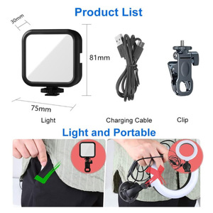 Anneau lumineux pour selfie AY-83 pour téléphone, rechargeable, 49 LED, angle réglable, clip, photographie, diffusion en direct, LED portable, éclairage de remplissage vidéo - Product Image 5