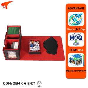 กล่องใส่การ์ด TCG แบบกำหนดเอง ทำจากหนัง PU เป็นมิตรกับสิ่งแวดล้อม ทนทาน พร้อมช่องใส่การ์ดแบบสองด้าน 3-in-1 สำหรับการ์ดเกมยูกิโอ 200+ ใบ - Product Image 1