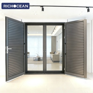Portes <span class=keywords><strong>à</strong></span> persiennes en aluminium réglables manuellement sur mesure RICHOCEAN, économiseuses d'énergie, pour maisons - Product Image 2