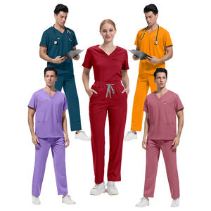定制标志氨纶弹力磨砂制服套装医用牙科制服套装软护理无花果彩色医院磨砂女性套装 - Product Image 1