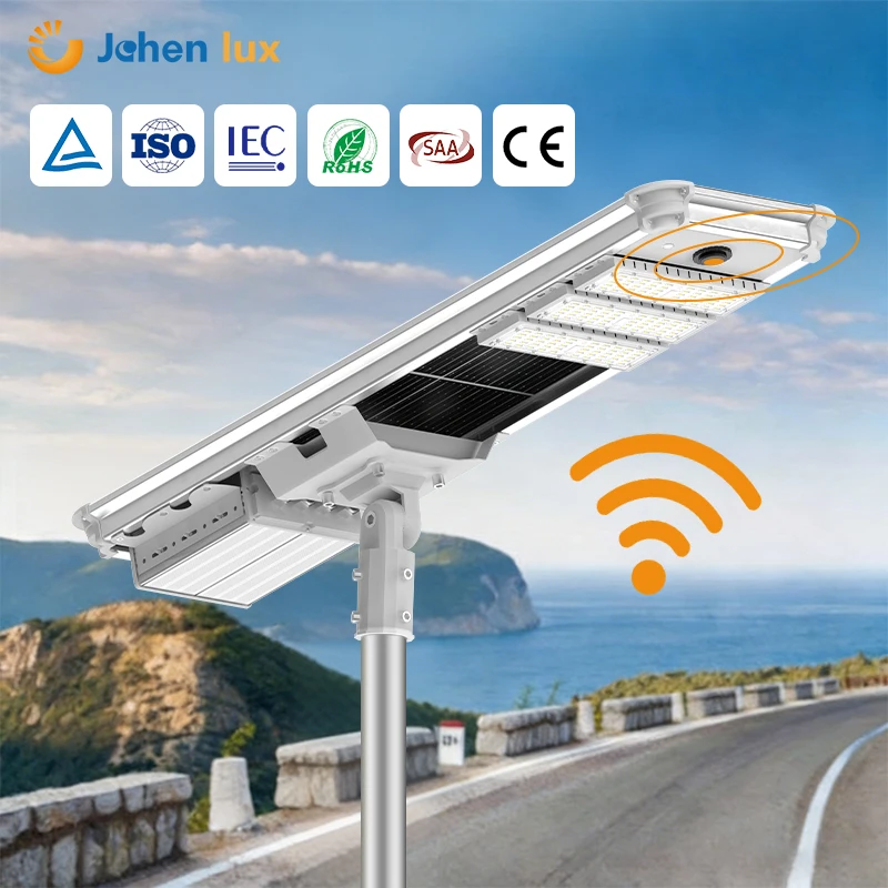 JCHEN LUX Aluminum 50W 100W 150W 200W Outdoor LED Solar Street Light with CCTV Camera - JCHEN LUX PE