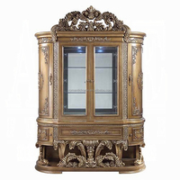 Table à manger classique de luxe avec pieds en forme de vase, table en bois de style baroque français avec vitrine pour mobilier d'hôtel de luxe