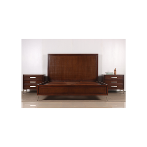 Cama Moderna de Madera de Teca Sólida con Artesanía Robusta y Belleza Natural para un Centro de Dormitorio Cómodo y Duradero - Product Image 1