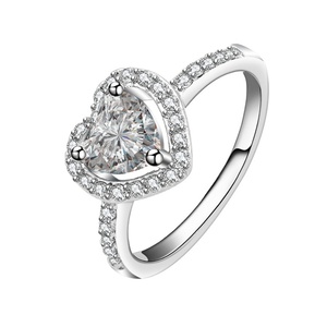 Bijoux en gros de Chine, 100% argent sterling 925 pur, rhodié, certifié CMA, forme de cœur bohème, mariage, fiançailles, anniversaire - Product Image 1