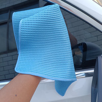Serviette de nettoyage absorbante en microfibre pour voiture, motif gaufré quadrillé ananas, pour lavage transfrontalier, carrée, Hebei CW03, vente en gros