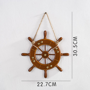 Mediterráneo Retro creativo <span class=keywords><strong>timón</strong></span> de madera maciza Barra de volante decoración del hogar adornos artesanales colgantes <span class=keywords><strong>timón</strong></span> - Product Image 6